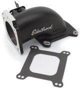 Edelbrock Low Profile Intake Elbow 90mm Throttle Body to Square-Bore Flange Black Finish thumbnail 5