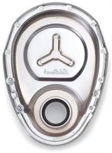 Edelbrock Timing Cover SB-Chevy Chrome w/ Welded Reinforcement Plate thumbnail 2