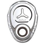 Edelbrock Timing Cover SB-Chevy Chrome w/ Welded Reinforcement Plate thumbnail 6