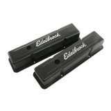 Edelbrock Valve Cover Signature Series Chevrolet 1959-1986 262-400 CI V8 Tall Black thumbnail 1