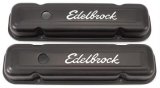 Edelbrock Valve Cover Signature Series Pontiac 1962-1979 301-455 CI V8 Low Black thumbnail 1