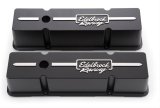 Edelbrock Valve Cover Racing Series Chevrolet 1959-1986 262-400 CI V8 Tall Black thumbnail 1