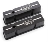 Edelbrock Valve Cover Racing Series Chevrolet 1959-1986 262-400 CI V8 Tall Black thumbnail 2