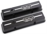 Edelbrock Valve Cover Racing Series Chevrolet 1959-1986 262-400 CI V8 Low Black thumbnail 1