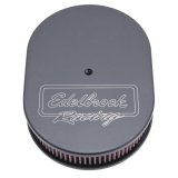 Edelbrock Air Cleaner Victor Series Oval Aluminum Top Cloth Element 11 875In X 8 25In X 3 75In Black thumbnail 2