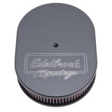 Edelbrock Air Cleaner Victor Series Oval Aluminum Top Cloth Element 11 875In X 8 25In X 3 75In Black thumbnail 4