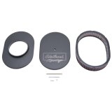 Edelbrock Air Cleaner Victor Series Oval Aluminum Top Cloth Element 11 875In X 8 25In X 3 75In Black thumbnail 7