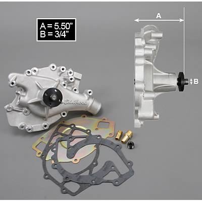 Edelbrock Water Pump High Performance Ford 1970-92 429/460 CI V8 Standard Length Satin Finish