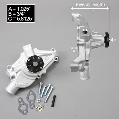Edelbrock Water Pump High Performance Chevrolet 1971-1982 262-400 CI Corvette Short Style