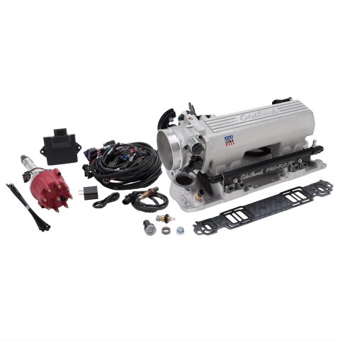 Edelbrock Pro Flo 4 XT EFI System Seq Port SBC 1986 & Earlier 550 Max HP 29lb/hr Satin Finish thumbnail 1