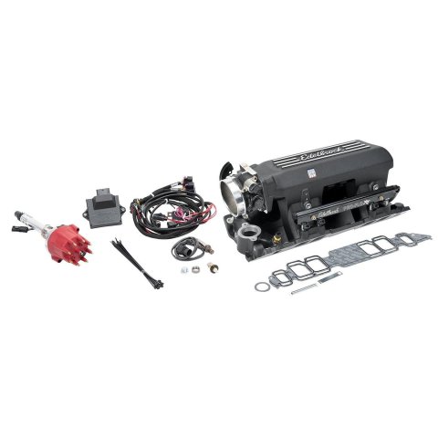 Edelbrock Pro Flo 4 XT EFI System Seq Port BBC Rect Port Std Deck 625 Max HP 35lb/hr Black Finish thumbnail 1