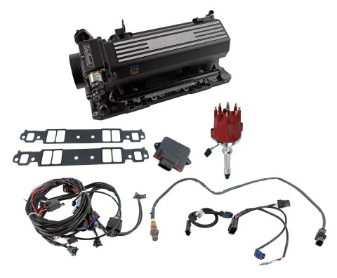 Edelbrock Pro Flo 4 Fuel Inject Kit XT Seq Port SBC 429/460 1986 625 Max HP 35 LbHr Injectors Black thumbnail 1