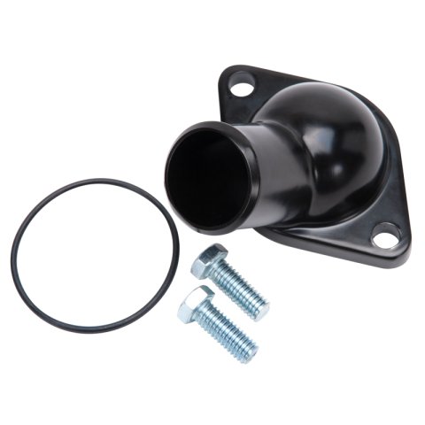 Edelbrock Chevy 15 Deg. Water Neck Steel - Black thumbnail 2