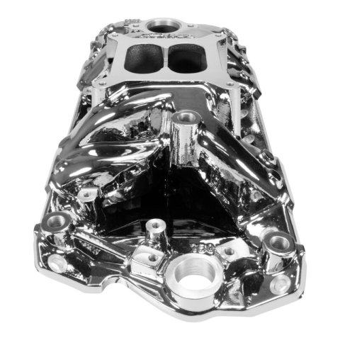 Edelbrock Intake Manifold - Small Block Chevy - RPM Air Gap - Chrome Plasma Coated thumbnail 3