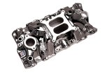 Edelbrock Chevy Small Block Performer RPM AIR-Gap Intake Manifold Black Plasma Finish thumbnail 1