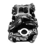 Edelbrock B/B Chev Rect Port RPM Air-Gap Manifold - Black Plasma Finish thumbnail 4