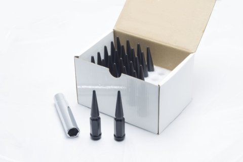 Wheel Mate Spiked Lug Nuts Set of 24 - Black 14x1.50