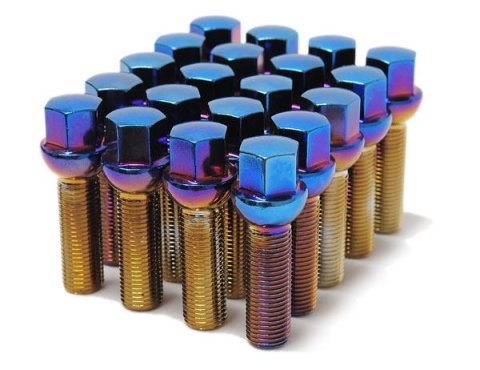Wheel Mate Mevius Lug Bolt Set of 20 - Chrome Neon 12x1.50 27mm Cone 60 DEG TAP thumbnail 2
