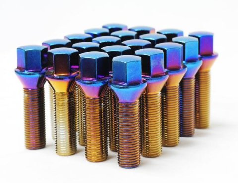 Wheel Mate Mevius Lug Bolt Set of 20 - Chrome Neon 12x1.50 27mm Cone 60 DEG TAP thumbnail 3