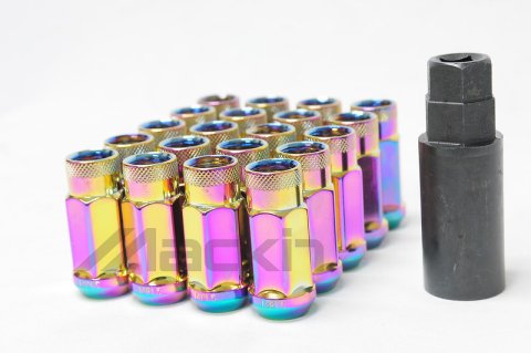 Wheel Mate Monster Open End Lug Nut Set of 20 - C. Neon 1/2in thumbnail 1