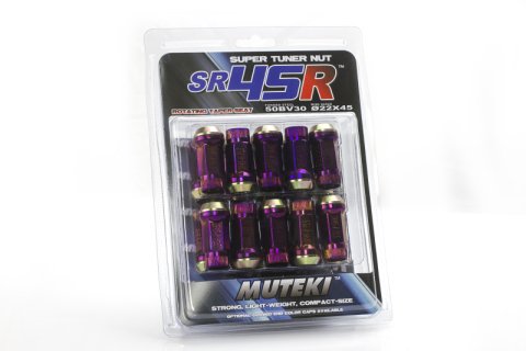 Wheel Mate Muteki HR38 Open End Lug Nuts 12x1.50 Black Chrome / Yellow Ring thumbnail 1