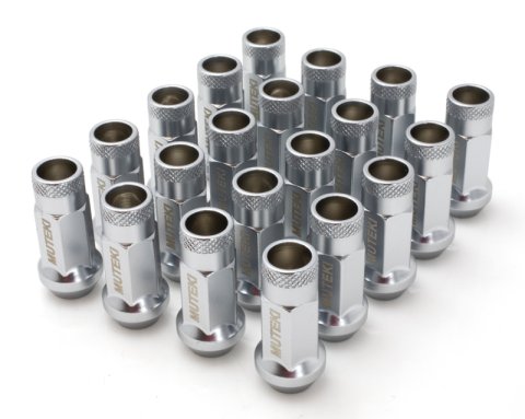 Wheel Mate Muteki SR48 Open End Lug Nuts - Satin Silver 12x1.50 48mm thumbnail 1