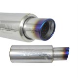 Injen 2 3/8 Universal Muffler w/Titanium burnt rolled Tip and stainless steel resonated inner wall thumbnail 6
