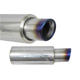Injen 3.00 Universal Muffler w/Titanium burnt rolled Tip and stainless steel resonated inner wall thumbnail 6