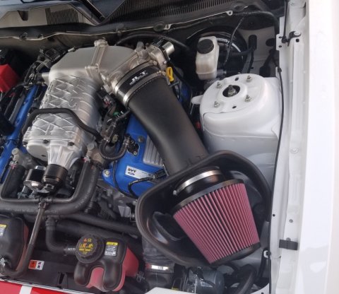 JLT 10-14 Ford Mustang GT500 Black Textured Big Air Intake Kit w/Red Filter - Tune Req