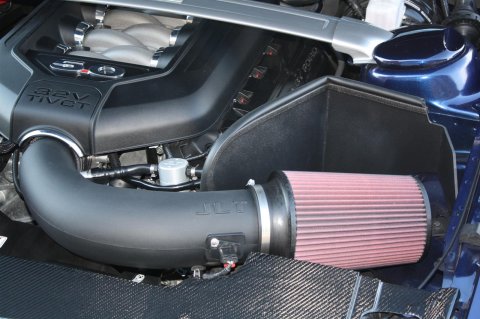 JLT 11-14 Ford Mustang GT (w/Roush/Whipple S/C) Black Tex Super Big Air Kit - Tune Req (for 800+ HP) thumbnail 1