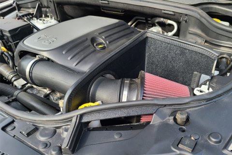 JLT 11-20 Dodge Durango/Jeep Grand Cherokee 5.7L Black Textured Cold Air Intake Kit w/Red Filter thumbnail 1