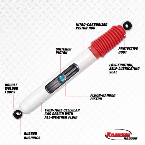 Rancho 08-10 Ford Pickup / F250 Series Super Duty Front RS5000 Steering Stabilizer thumbnail 2