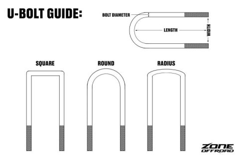 Zone Offroad .5in x 3in x 6.75in U-Bolt (Round) thumbnail 2