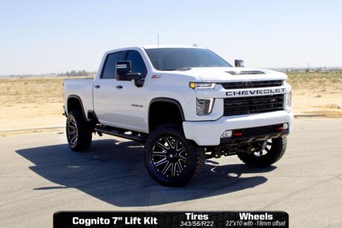 Cognito 20-24 Chevy/GMC Silv/Sierra 2500/3500 HD 2WD/4WD 7in Std Lift Kit w/ Fox PSMT 2.0 Shocks thumbnail 2