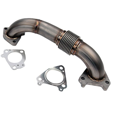 Wehrli 01-04 Chevrolet 6.6L Duramax LB7 2in Stainless Passenger Side Up Pipe w/Gaskets (Twin Turbo) thumbnail 1