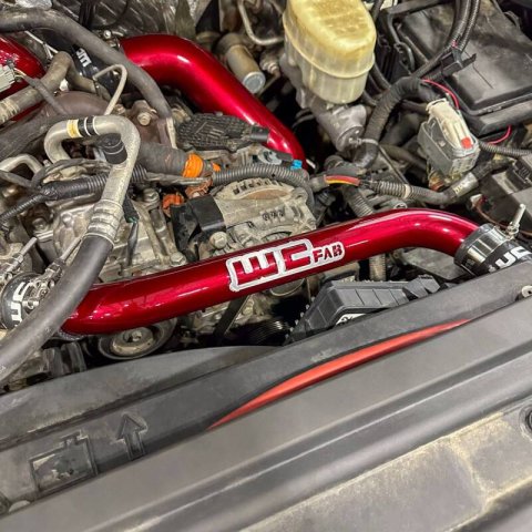 Wehrli 11-16 Chevrolet 6.6L LML Duramax Upper Coolant Pipe - WCFab Red thumbnail 5