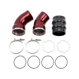 Wehrli 06-10 Chevrolet 6.6L LBZ/LMM Duramax Passenger Side 3.5in Intercooler Pipe - WCFab Red thumbnail 1