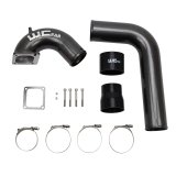Wehrli 03-07 Dodge 5.9L Cummins 3.5in Intake Horn & Driver Side Intercooler Pipe Kit - Flat Black thumbnail 8