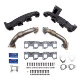Wehrli 17-24 Chevrolet Duramax Billet Exhaust Manifold & Stainless Up Pipe Kit w/ Gaskets & Hardware thumbnail 1