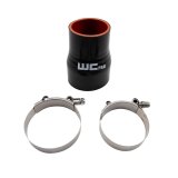 Wehrli 2.375in x 3in ID Straight Reducer 4.5in Long Silicone Boot and Clamp Kit thumbnail 1