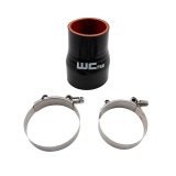 Wehrli 2.375in x 3in ID Straight Reducer 4.5in Long Silicone Boot and Clamp Kit thumbnail 2