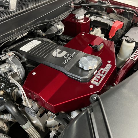 Wehrli 10-23 Cummins Fabricated Aluminum Engine Cover - Candy Red thumbnail 7