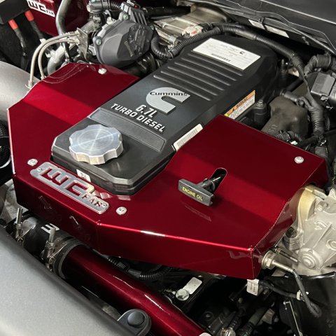 Wehrli 10-23 Cummins Fabricated Aluminum Engine Cover - Candy Red thumbnail 8