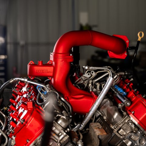 Wehrli 11-16 Chevrolet 6.6L LML Duramax High Flow Y-Bridge Kit - Candy Red thumbnail 3