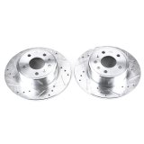 Power Stop 99-03 Saab 9-3 Rear Evolution Drilled & Slotted Rotors - Pair thumbnail 1