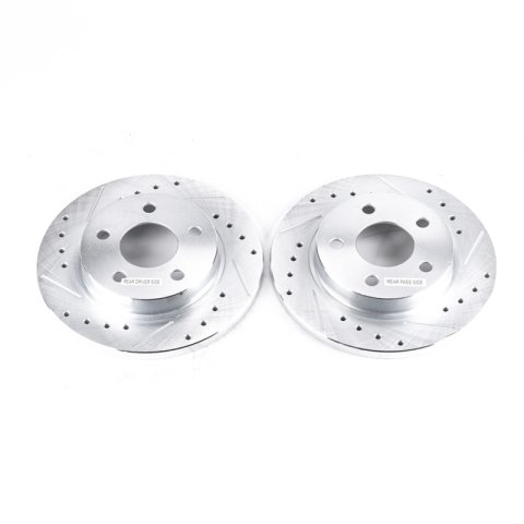 Power Stop 93-05 Ford Taurus Rear Evolution Drilled & Slotted Rotors - Pair thumbnail 1