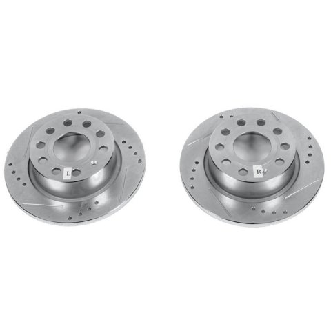 Power Stop 2016 Volkswagen Eos Front or Rear Evolution Drilled & Slotted Rotors - Pair thumbnail 2
