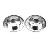 Power Stop 89-98 Nissan 240SX Rear Evolution Drilled & Slotted Rotors - Pair thumbnail 1