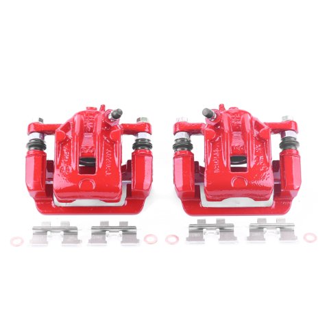 Power Stop 05-09 Hyundai Tucson Rear Red Calipers w/Brackets - Pair thumbnail 1