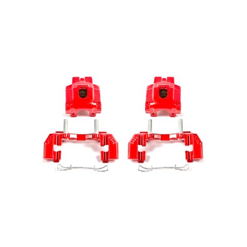 Power Stop 99-04 Jeep Grand Cherokee Rear Red Calipers w/Brackets - Pair thumbnail 1